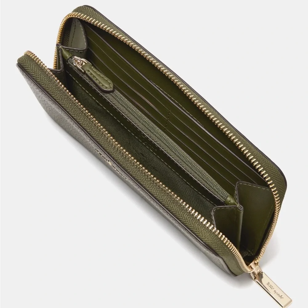 New Kate Spade Lena Large Continental Wallet Pebble Leather Enchanted Green - Picture 2 of 3